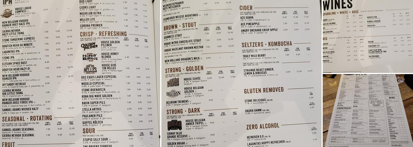 Yard House Menu