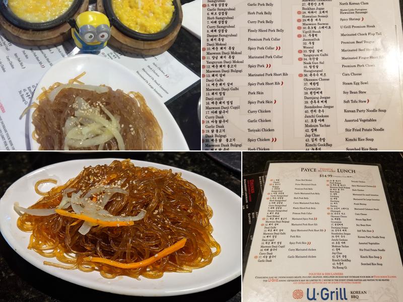 U Grill Korean BBQ Menu