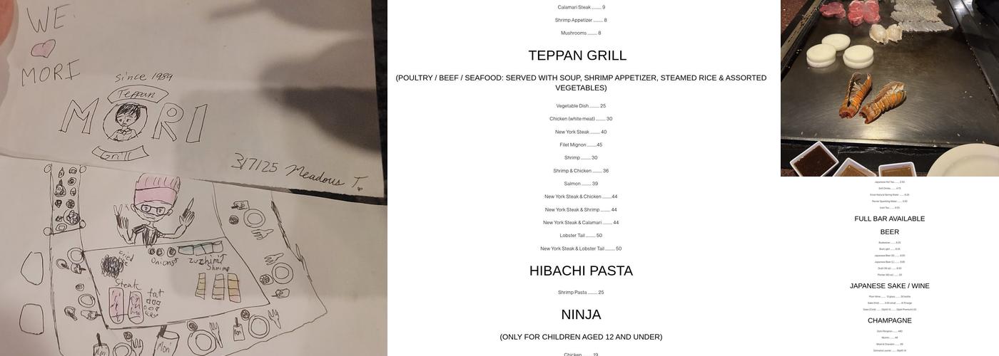 Mori Teppan Grill Menu