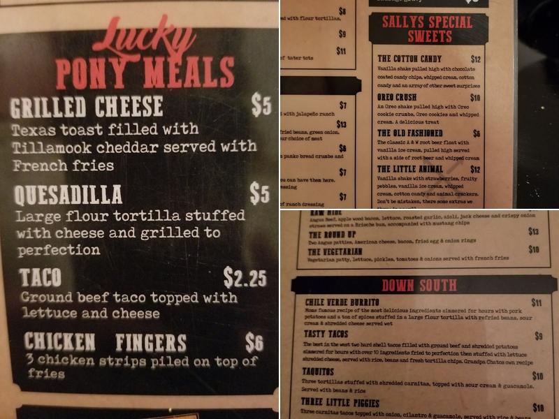Mustang Sally's Bar and Grill Menu
