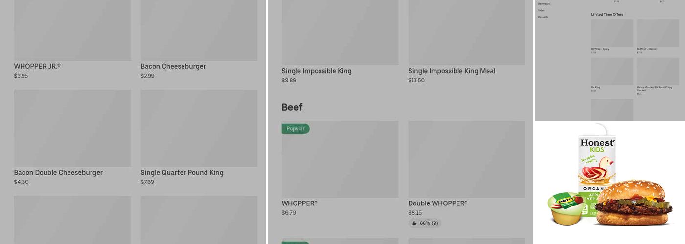 Burger King Menu