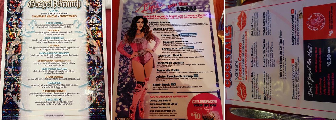 Lips Restaurant Menu