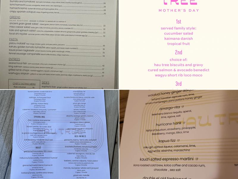 Hau Tree Menu