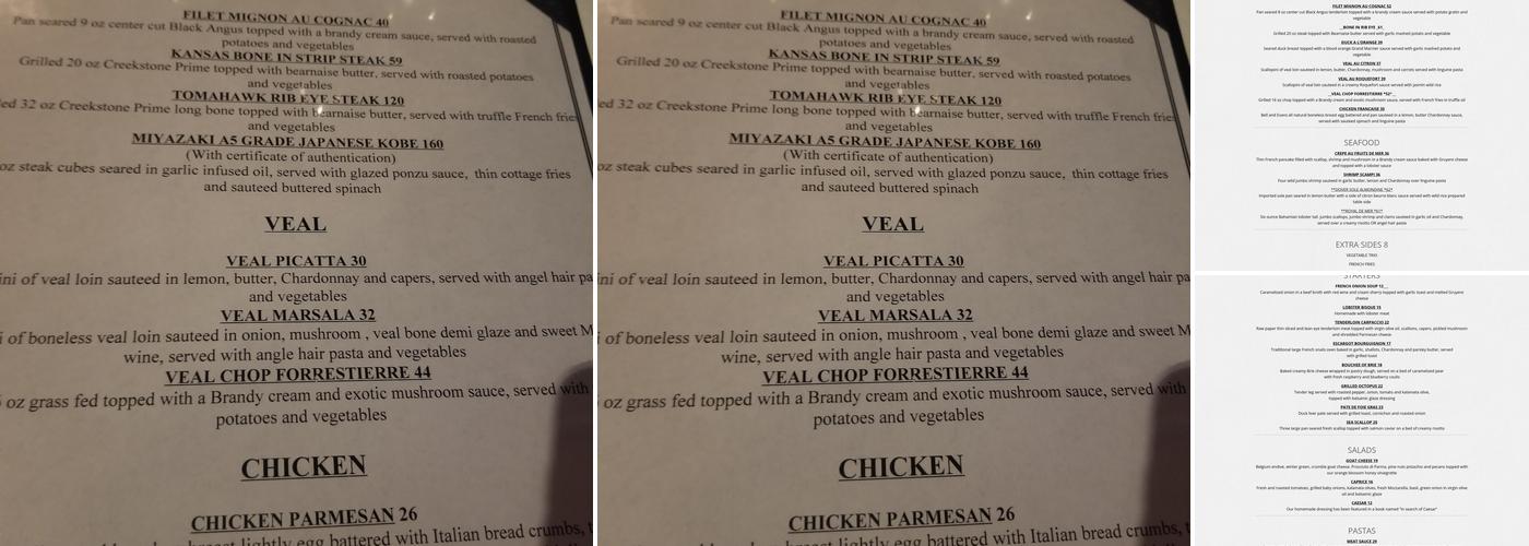 Chez Frenchie's Menu