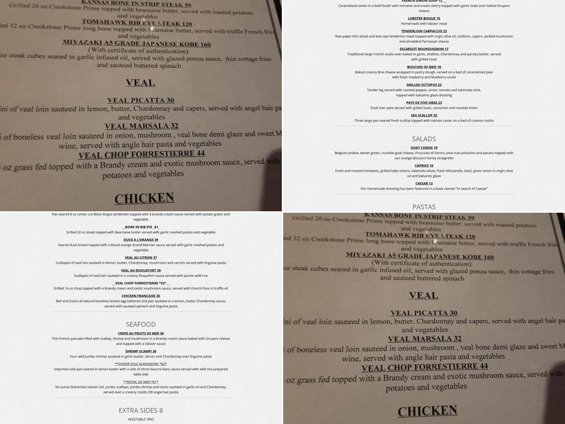 Chez Frenchie's Menu