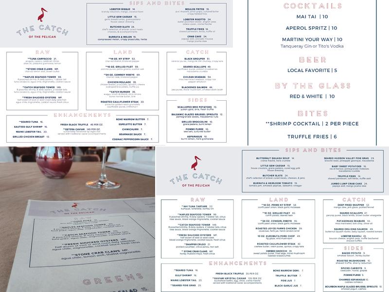 The Catch of the Pelican Menu