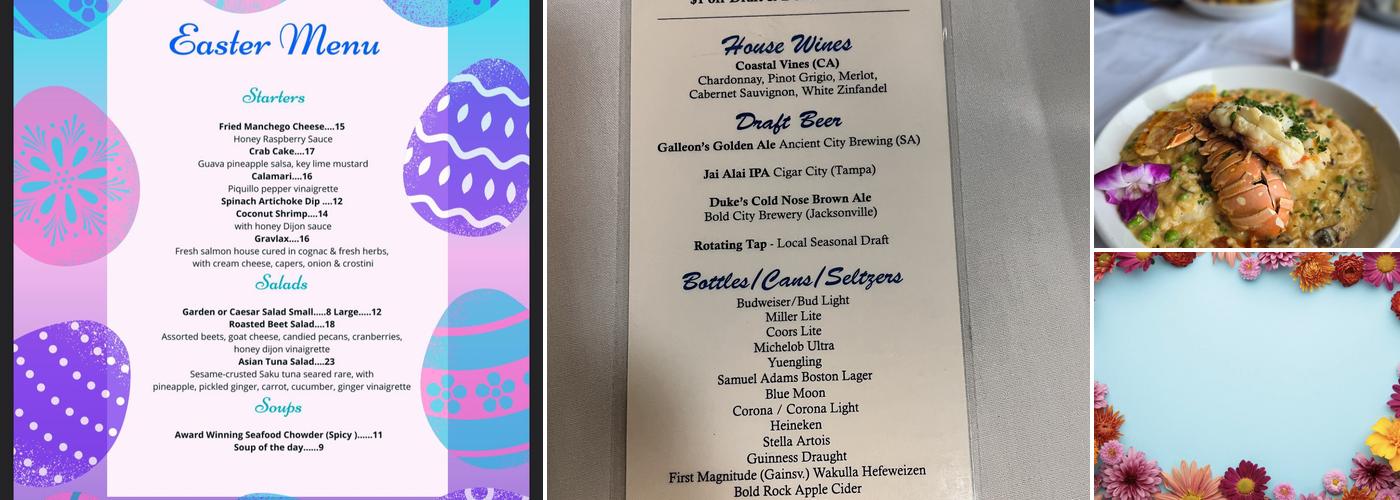 The Reef Menu