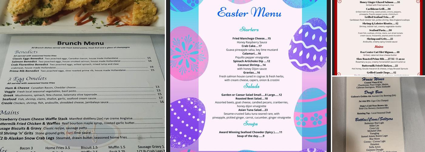 The Reef Menu