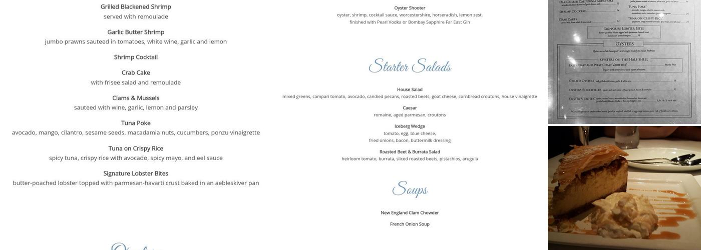 Davenport's Restaurant Menu