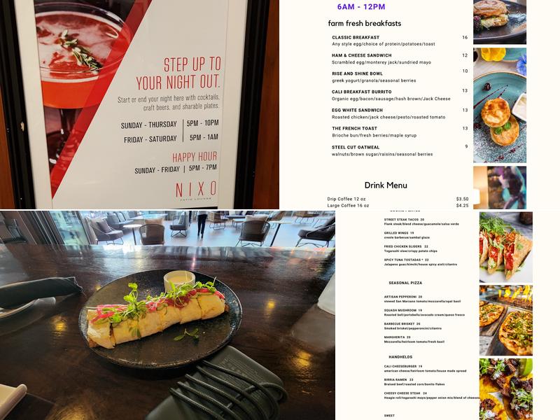 Nixo Patio Lounge Menu