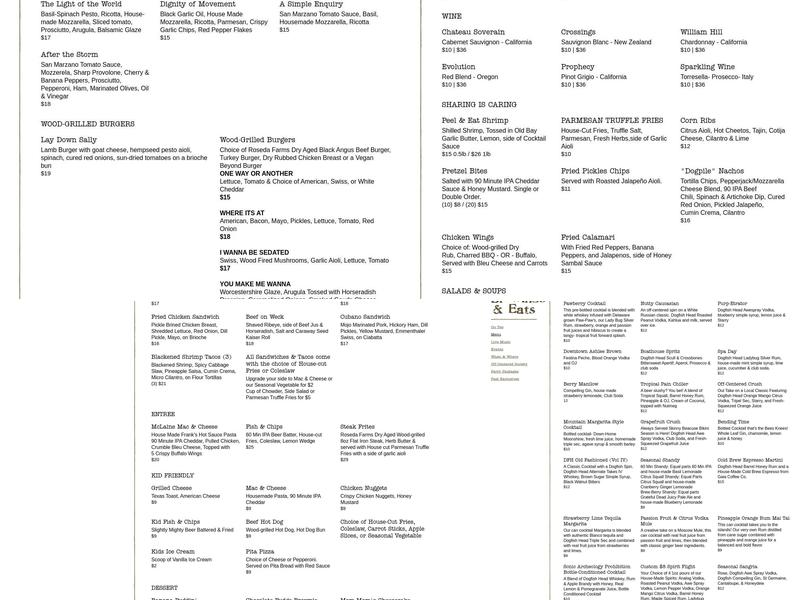 Dogfish Head Brewings & Eats Menu