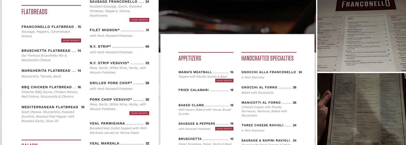 Franconello Menu