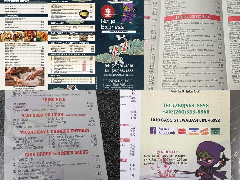 Ninja Express Menu