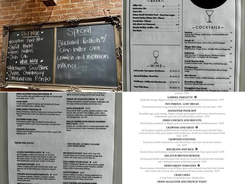 Evangeline Menu