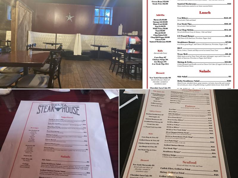 Delta Steakhouse Menu