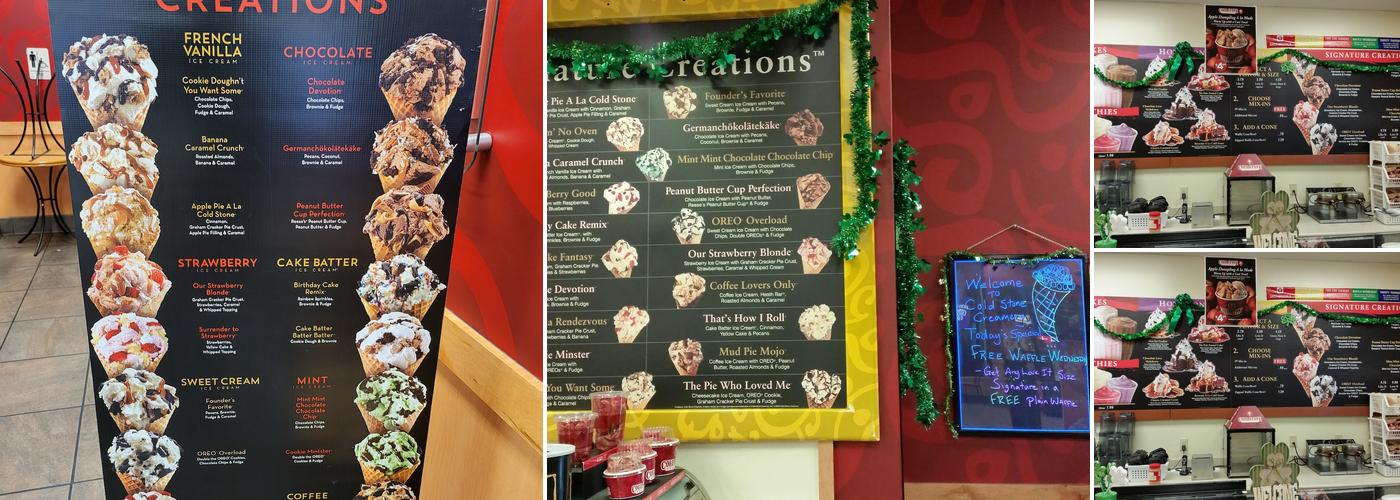 Cold Stone Creamery Menu