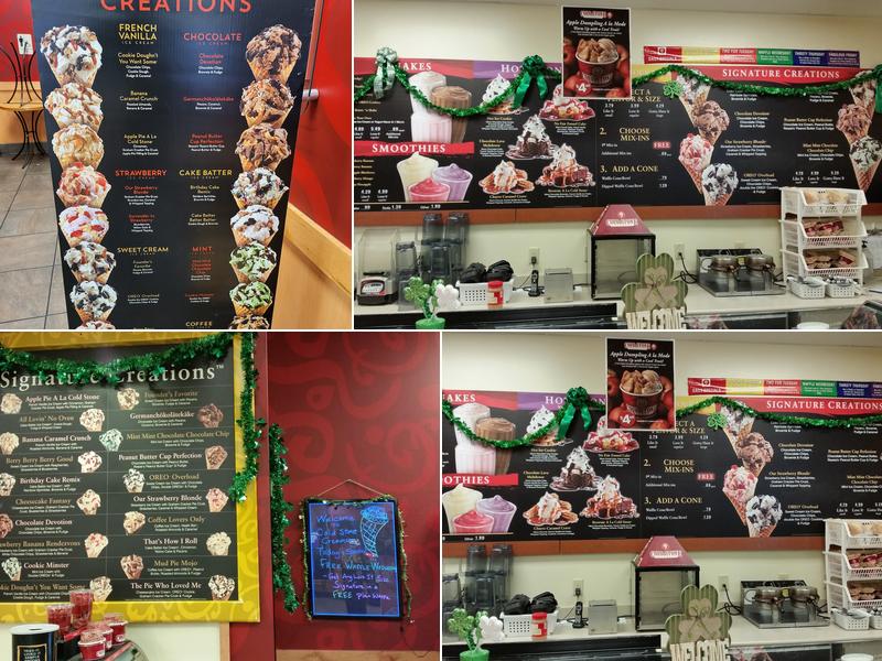 Cold Stone Creamery Menu