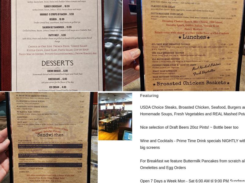 Ken & Dale's Restaurant Menu