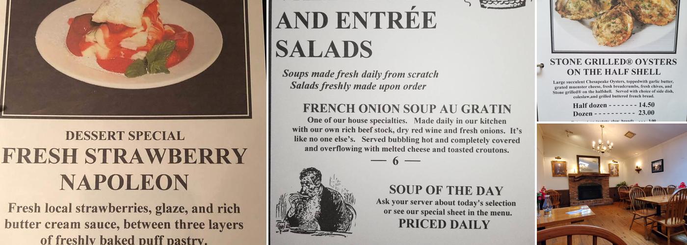 Yadkin Valley Steakhouse Menu