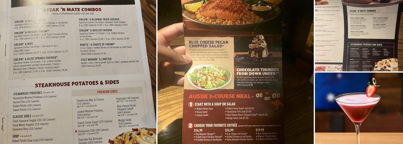 Outback Steakhouse Menu