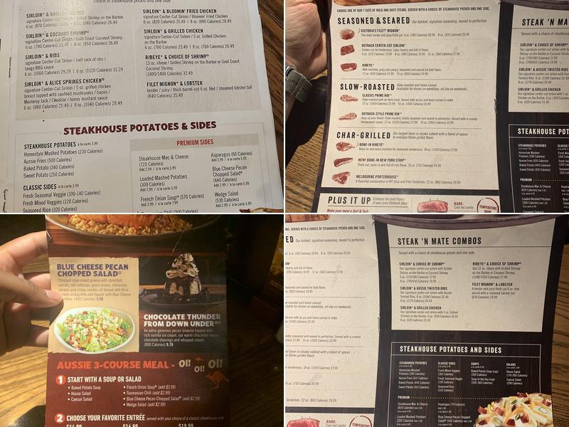 Outback Steakhouse Menu