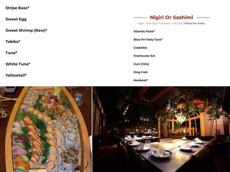 Soho Japanese Bistro Menu
