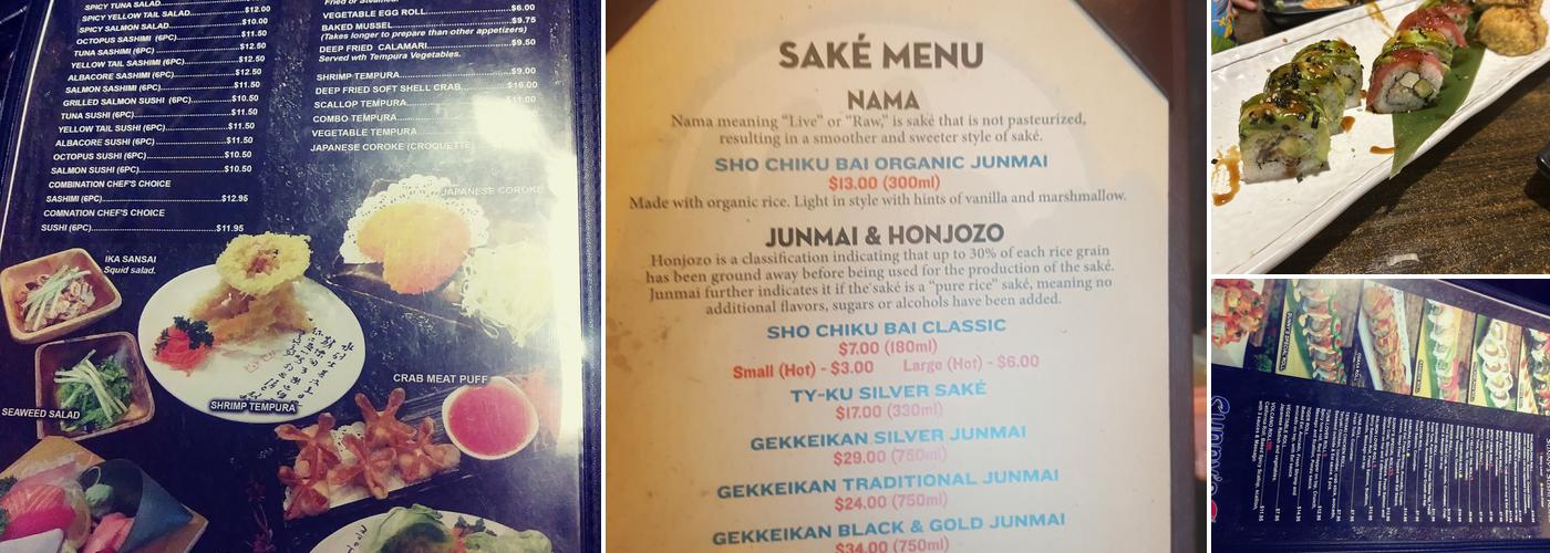 Sunny's Sushi Menu
