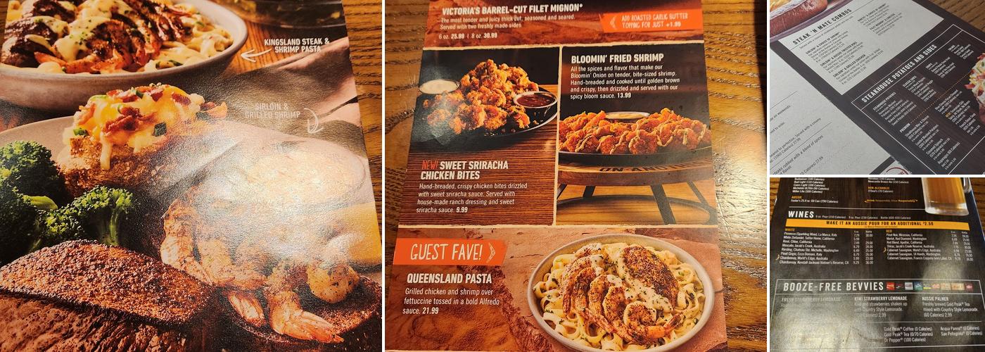 Outback Steakhouse Menu