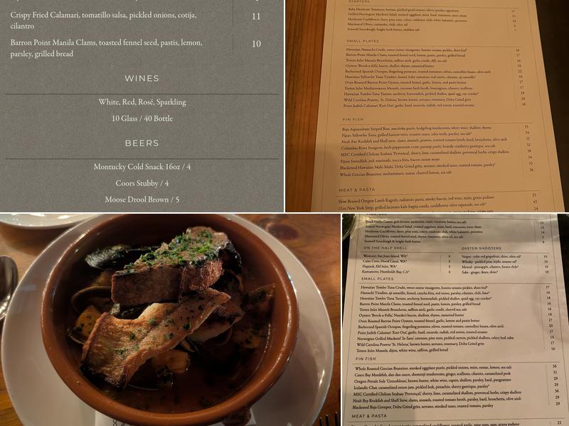 RockCreek Seafood & Spirits Menu