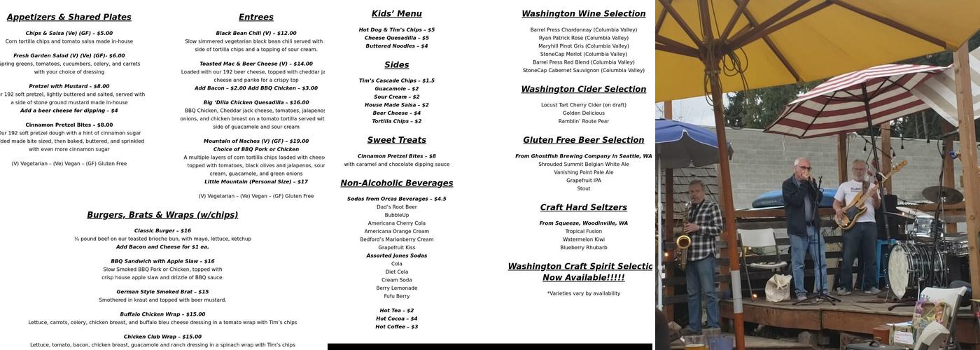 192 Brewing Company / The Lake Trail Taproom Menu