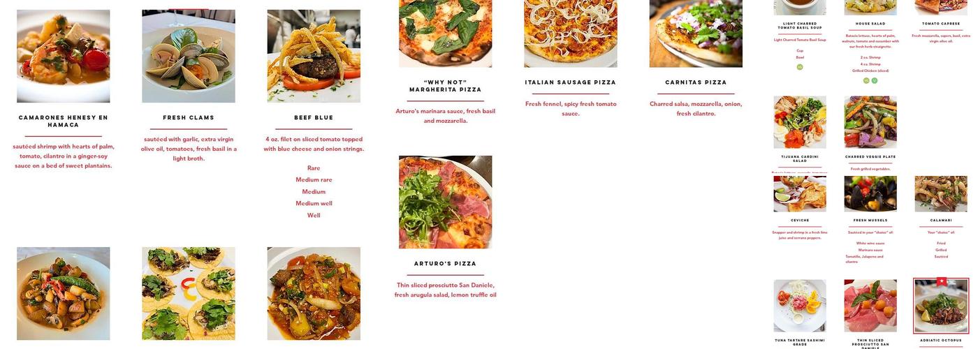 Arturo Boada Cuisine Menu