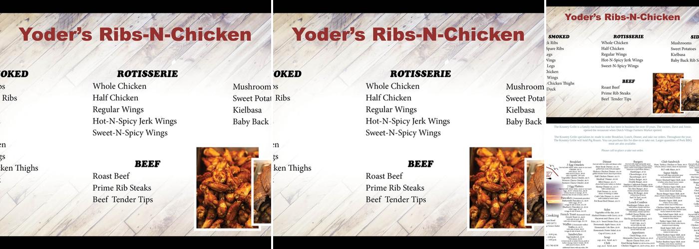 Yoder's Ribs & Chickens Menu