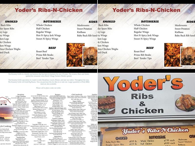 Yoder's Ribs & Chickens Menu