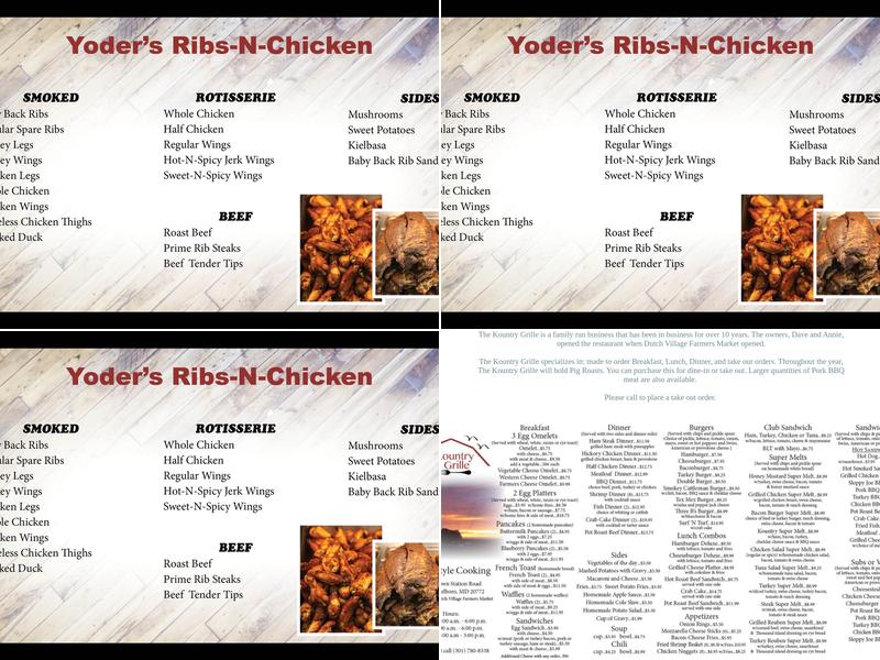Yoder's Ribs & Chickens Menu