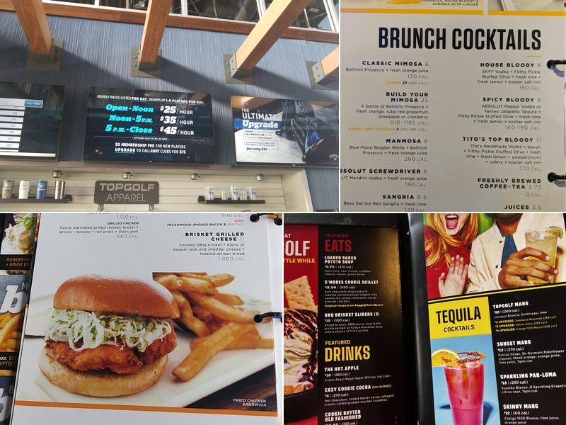 Topgolf Menu
