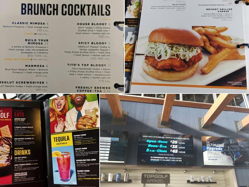 Topgolf Menu