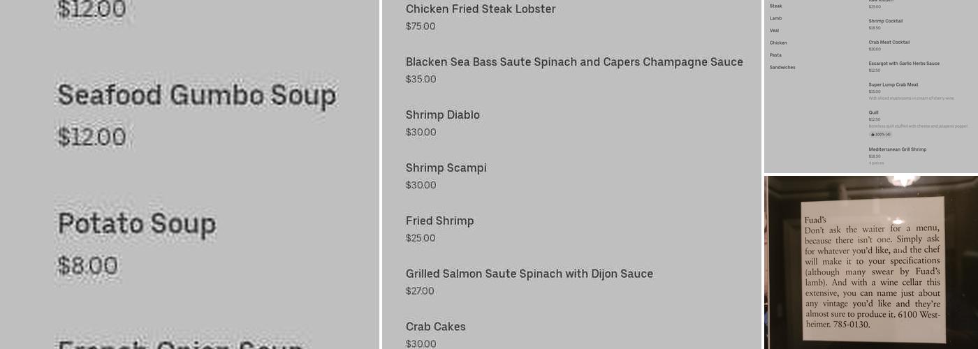 Fuad's Menu