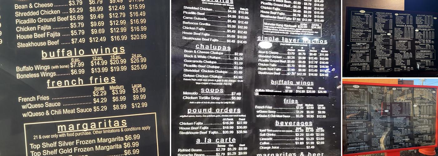 Chacho's Menu