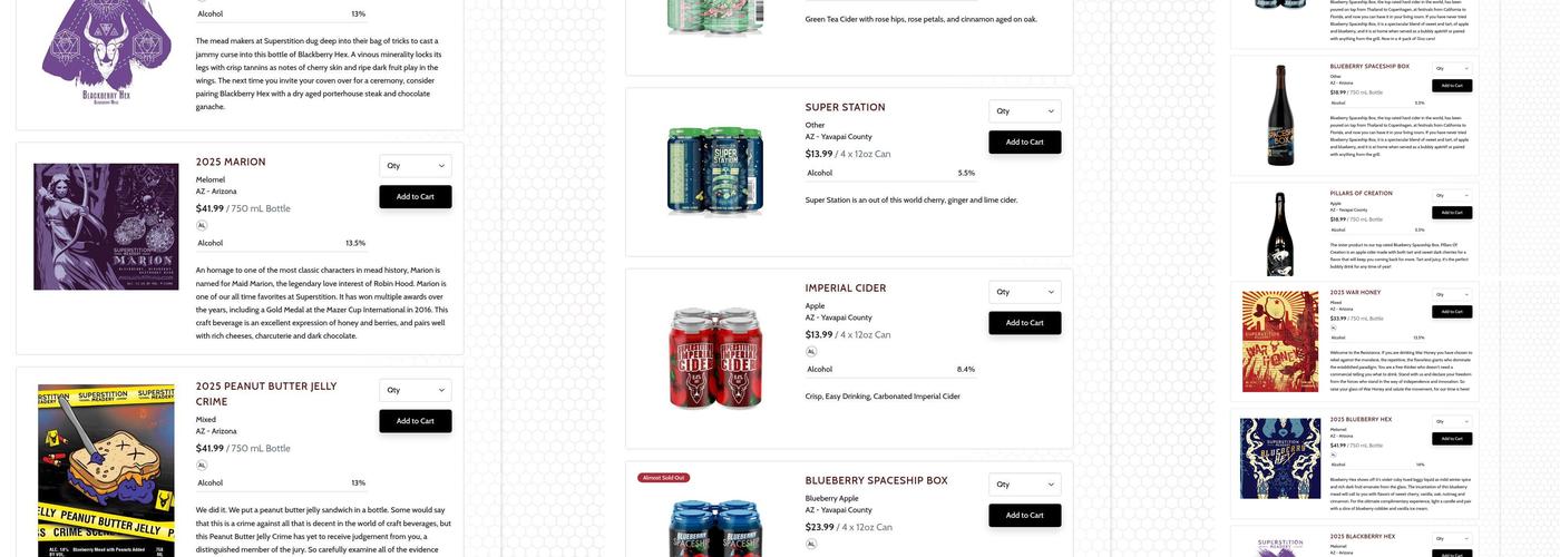 Superstition Meadery Menu