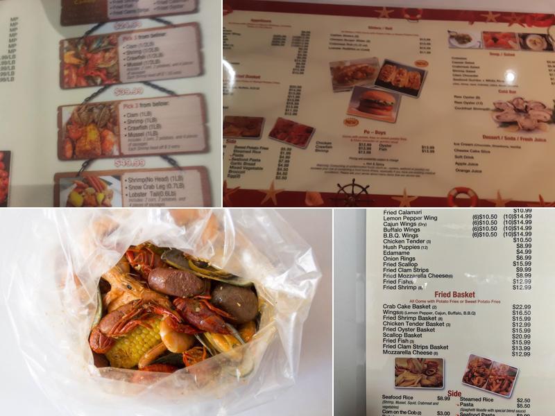 Cajun Boiled Seafood Menu