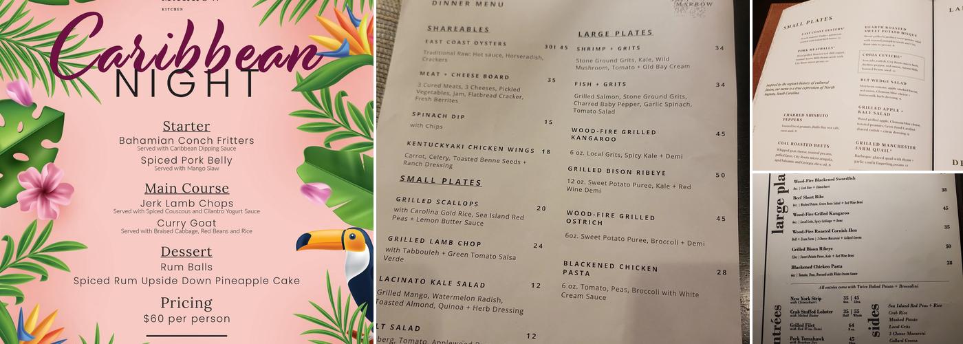 Salt & Marrow Kitchen Menu