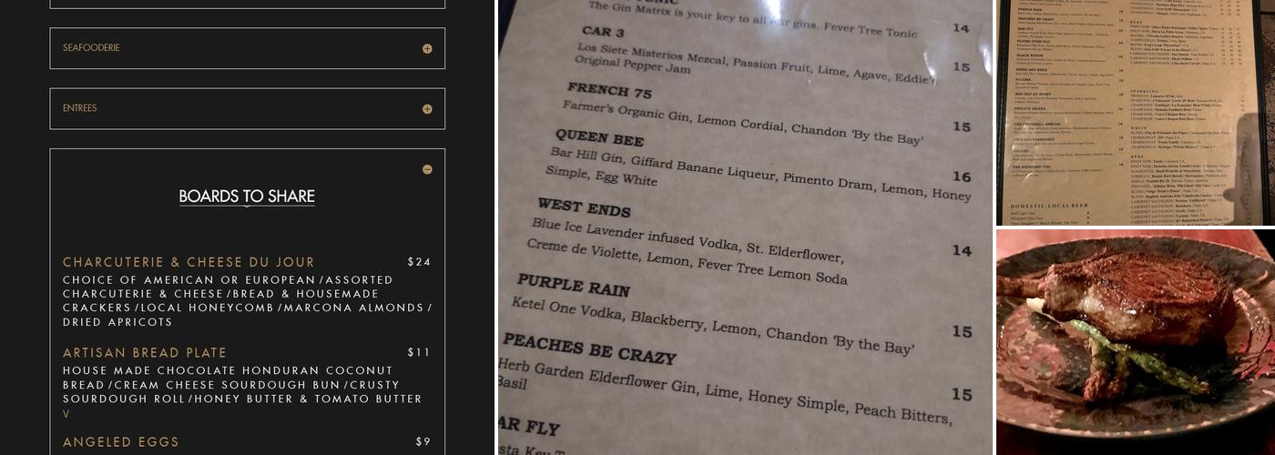 CW's Gin Joint Menu
