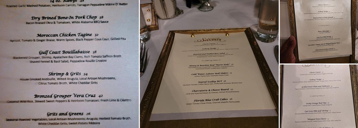 Savour Menu