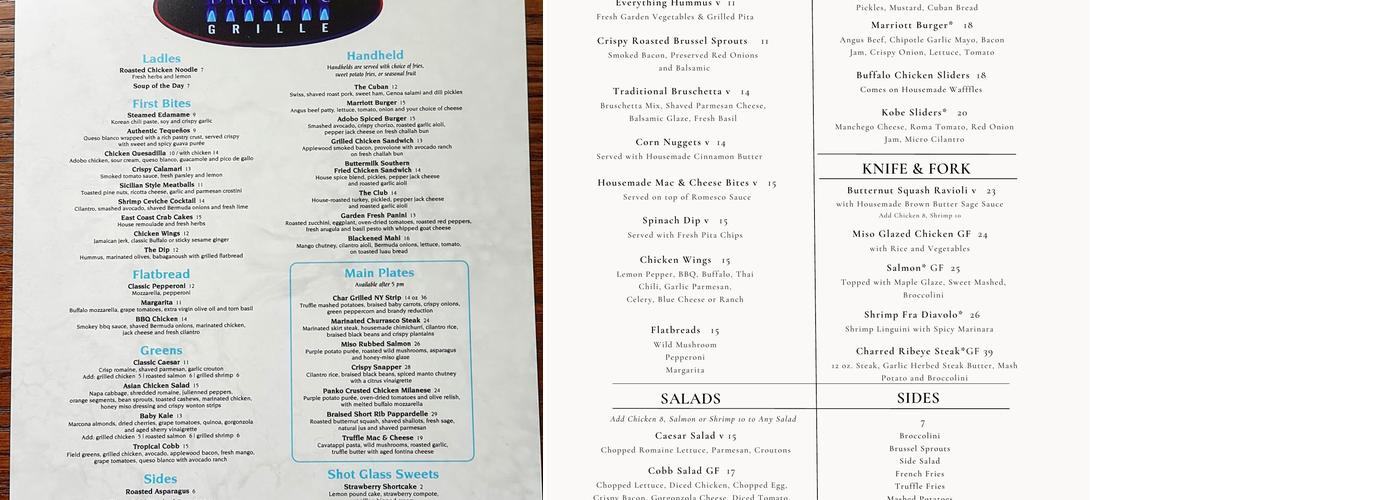 BlueFire Grille Restaurant Menu