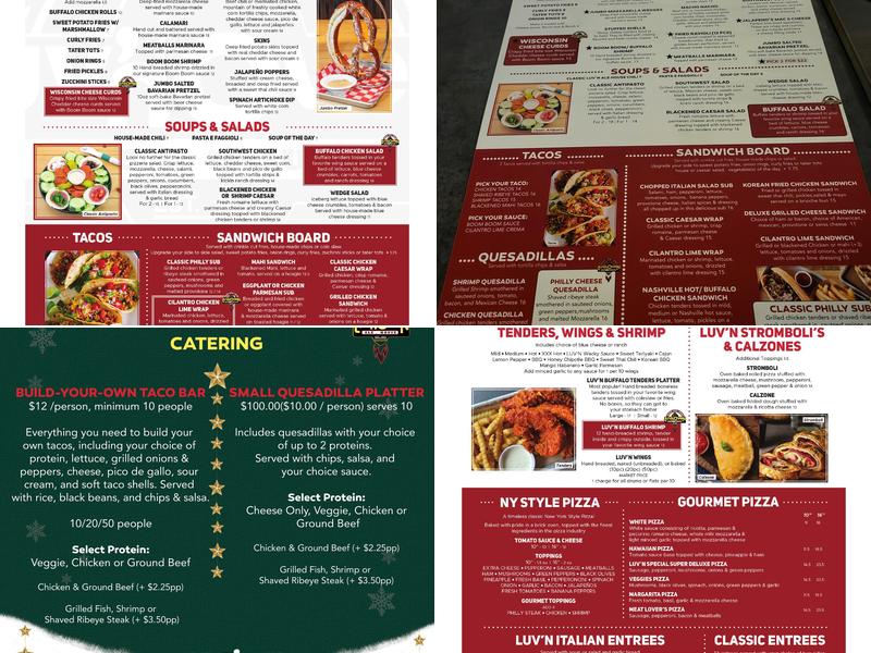 Luv'n Oven Ale House Sunrise Menu