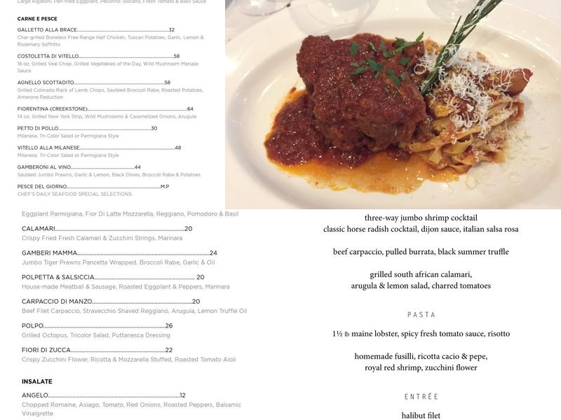 Casa D'Angelo Ristorante Menu