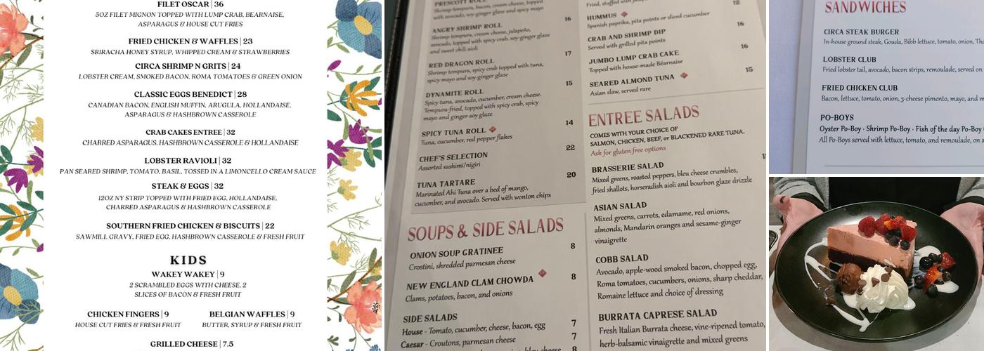 Brasserie Circa Menu