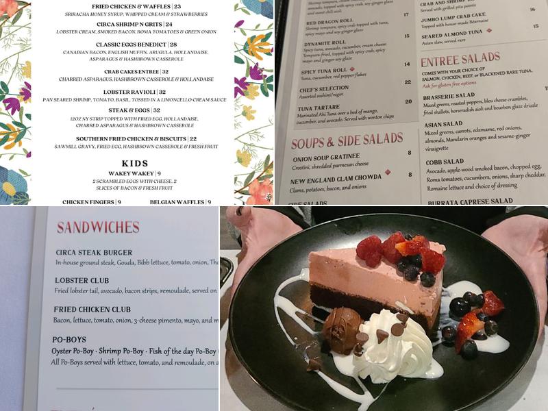 Brasserie Circa Menu