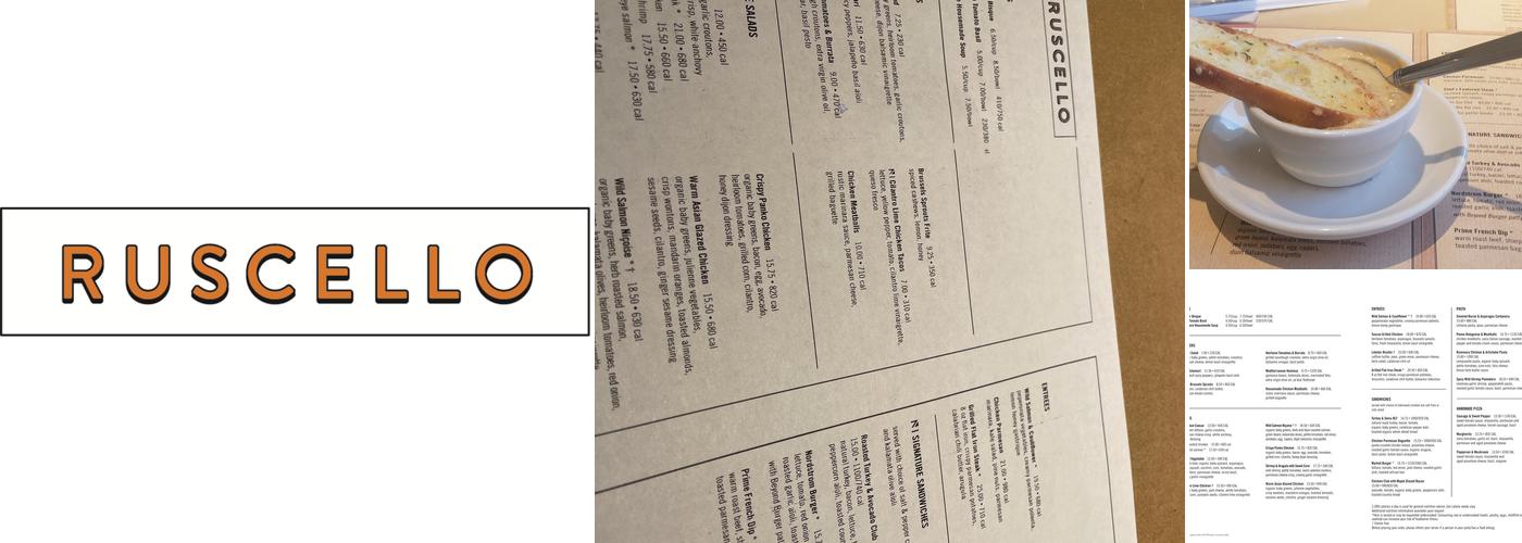 Ruscello Menu