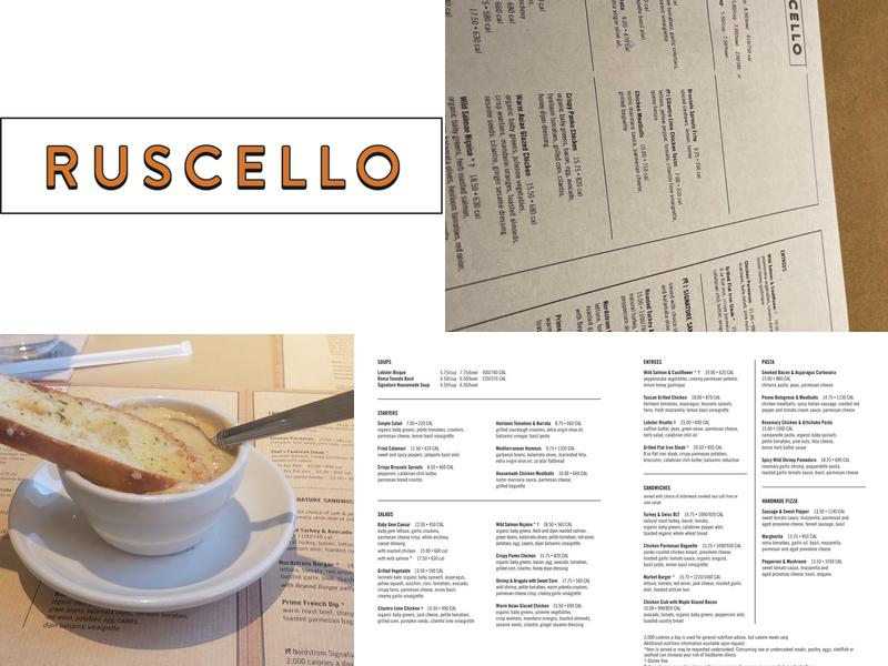 Ruscello Menu